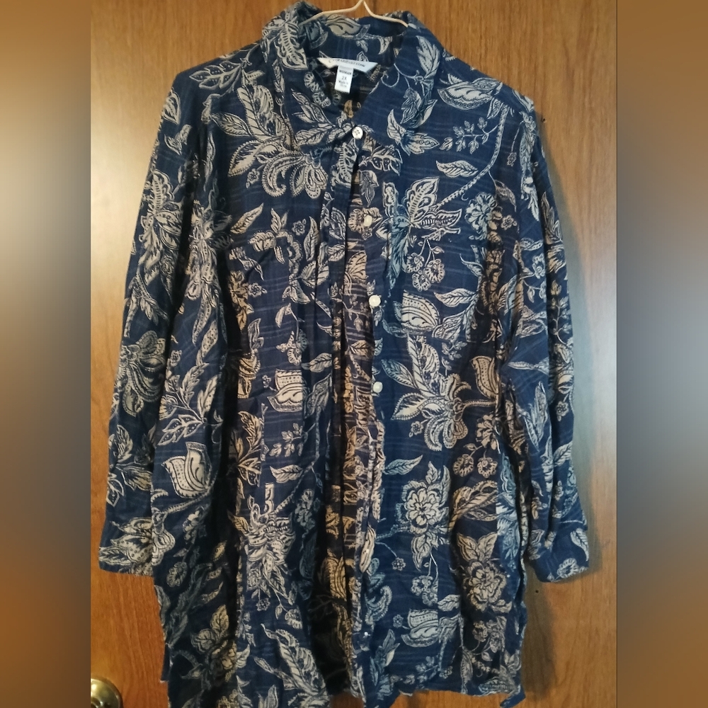 Croft & Barrow Women's Plus Button Blouse Top 2X
